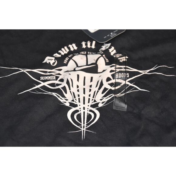 Nike S/S Tee, Men's XL, Black, Cream Graphic, Dusk Til Dawn Summer Hoops, NWT - Picture 2 of 4